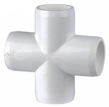 4 Way "T" PVC Fittings