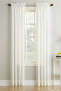 Crushed Sheer Rod Pocket Voiles - Ivory